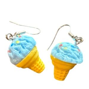 3 For $20 3D Blue ice Cream Cone🍦 Dangle Earrings “You Pick 3”